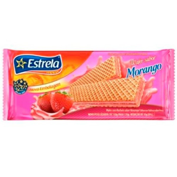 Encontraproduto.com.br - Biscoito Wafer Estrela Morango 80g