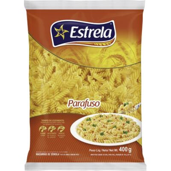 Macarrão Parafuso Estrela Sêmola Pacote 400g