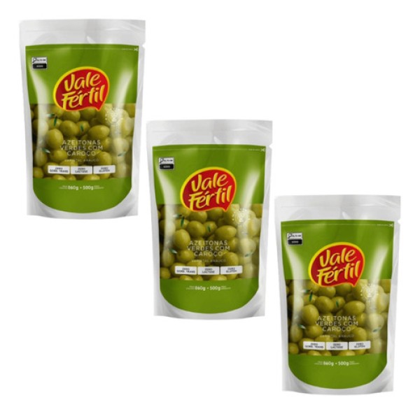 Azeitona Verde Vale Fertil 500g Sache
