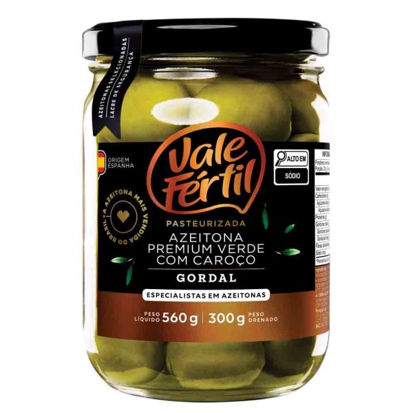 Azeitona Verde Vale Fértil Gordal 300g