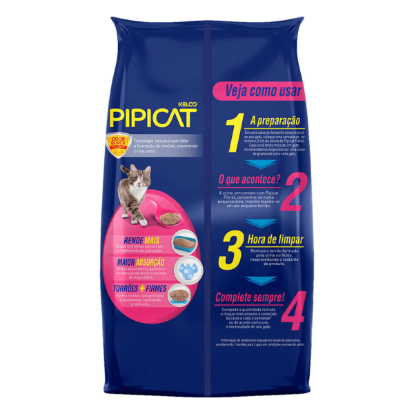 Encontraproduto.com.br - Areia Higiênica para Gatos Pipicat Floral Pacote com 4kg