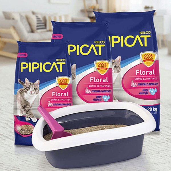 Encontraproduto.com.br - Areia Higiênica para Gatos Pipicat Floral Pacote com 4kg