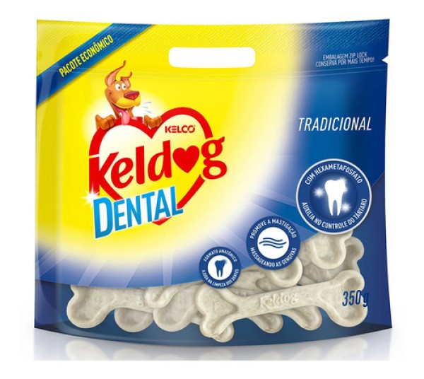 Encontraproduto.com.br - Petisco Dental Francês para Cães Adultos e Filhotes Keldog 350g