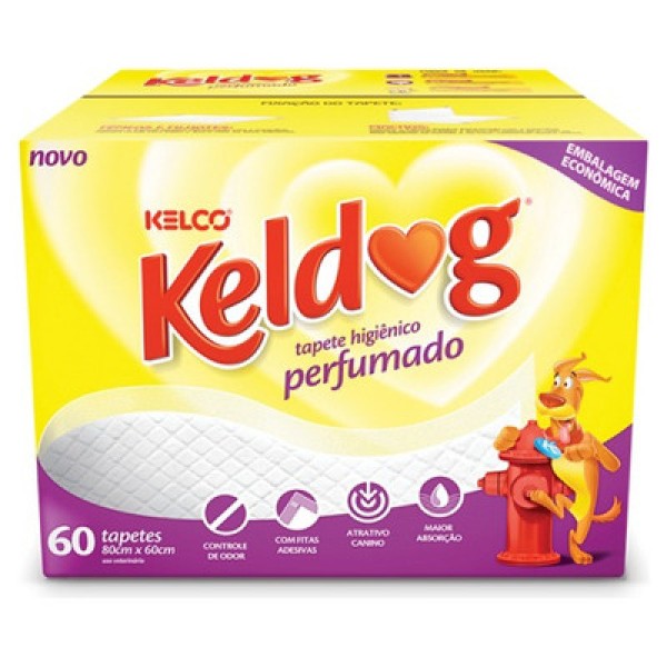Encontraproduto.com.br - Tapete Higiênico Perfumado Keldog Caixa com 60 Unidades