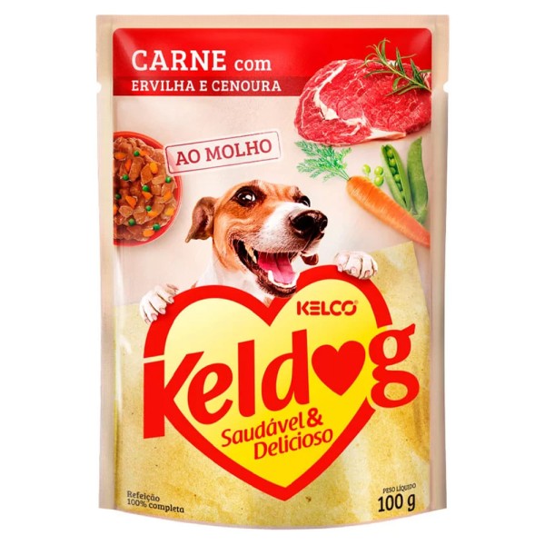 Encontraproduto.com.br - Ração Úmida Carne Ervilha e Cenoura Keldog Sachê 100 g
