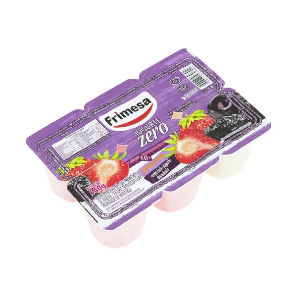 Encontraproduto.com.br - Iogurte sabor Morango e Ameixa Zero Frimesa Bandeja 6un 540g