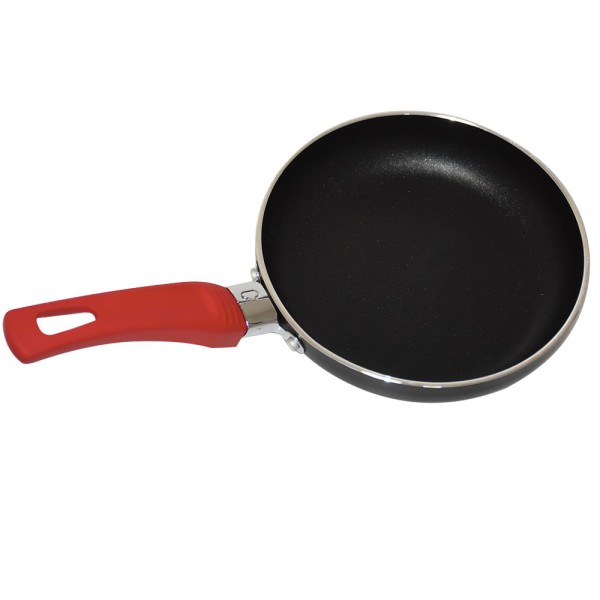 Encontraproduto.com.br - Frigideira para Ovo Antiaderente Pratic Casa 14cm, Preta/Vermelha