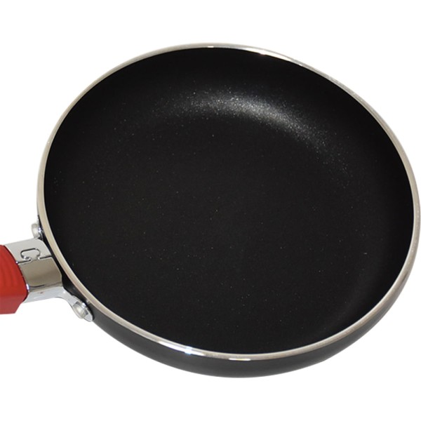 Encontraproduto.com.br - Frigideira para Ovo Antiaderente Pratic Casa 14cm, Preta/Vermelha