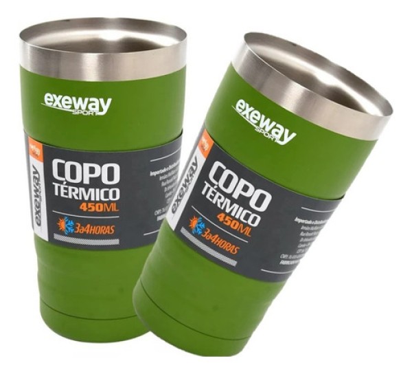 Copo Térmico Exeway 450ml, Verde
