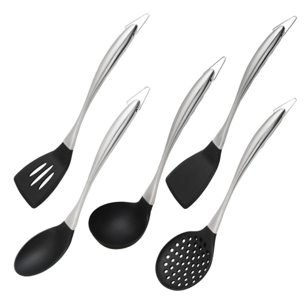 Conjunto de Utensílios Pratic Casa 5 Peças, Aço Inox