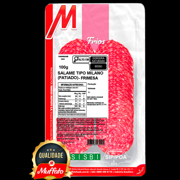 Encontraproduto.com.br - Salame Muffato Foods Milano Frimesa Fatiado 100g