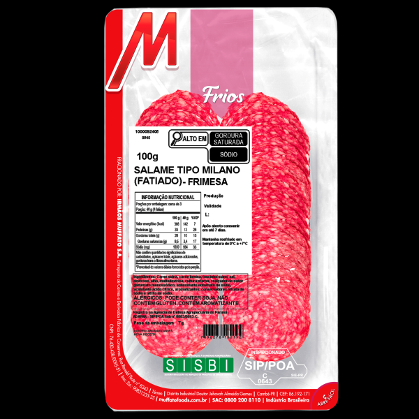 Encontraproduto.com.br - Salame Muffato Foods Milano Frimesa Fatiado 100g