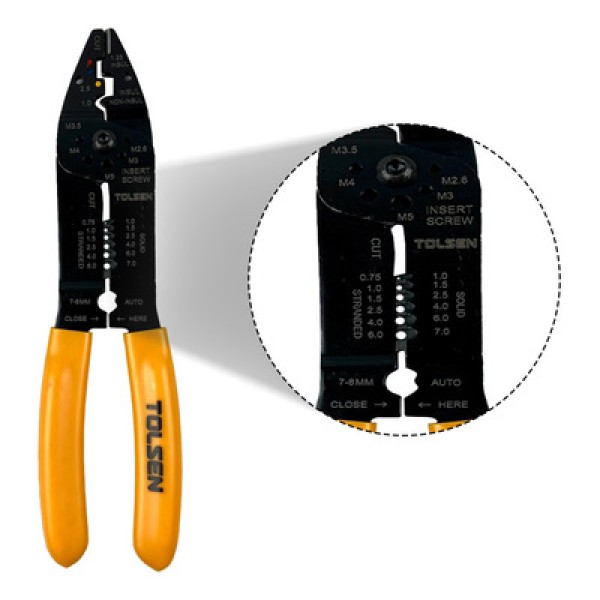 Encontraproduto.com.br - Alicate Eletricista Para Desencapagem E Crimpagem De Fios 8,5 Tolsen único