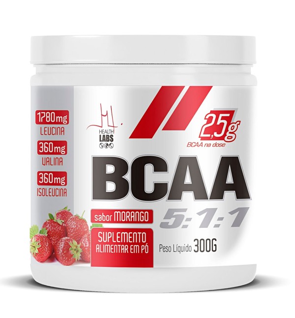 Encontraproduto.com.br - Bcaa 5:1:1 Health Labs Morango 300g