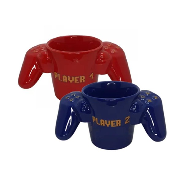 Encontraproduto.com.br - Kit Canecas Joystick Play To Start - Player 1 E 2