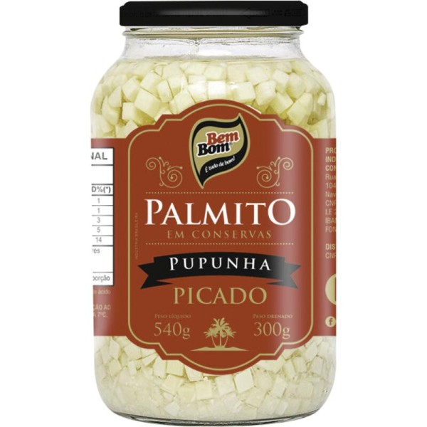 Encontraproduto.com.br - Palmito de Pupunha Bembom Picado Vidro com 300g