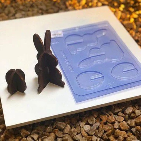 Encontraproduto.com.br - Forma PVC Coelho 3D Ref.151 - Porto Formas