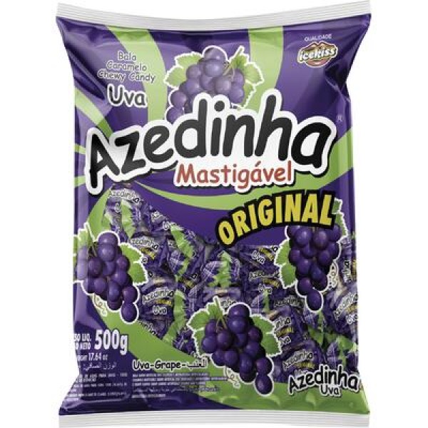 Encontraproduto.com.br - Bala Mastigável Azedinha Uva Ice Kiss 500g - Cory