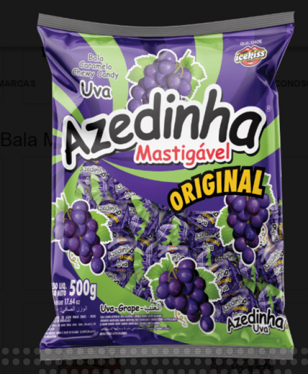 Encontraproduto.com.br - Bala Mastigável Azedinha Uva Ice Kiss 500g - Cory