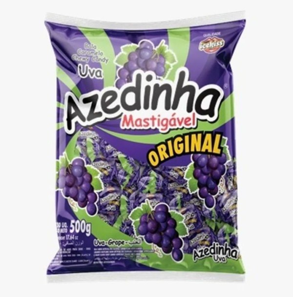 Encontraproduto.com.br - Bala Mastigável Azedinha Uva Ice Kiss 500g - Cory