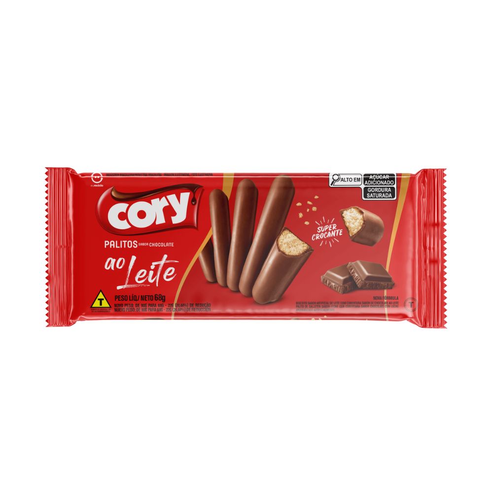 Encontraproduto.com.br - Biscoito Palito Cory Chocolate ao Leite Pacote com 68g