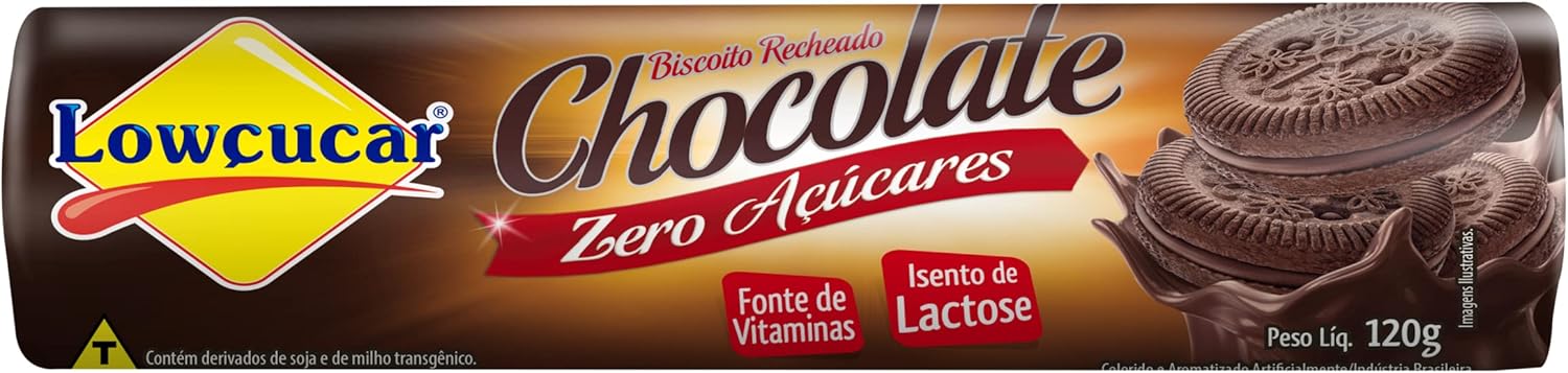 Encontraproduto.com.br - BISCOITO RECHEADO LOWCUCAR ZERO CHOC 120G