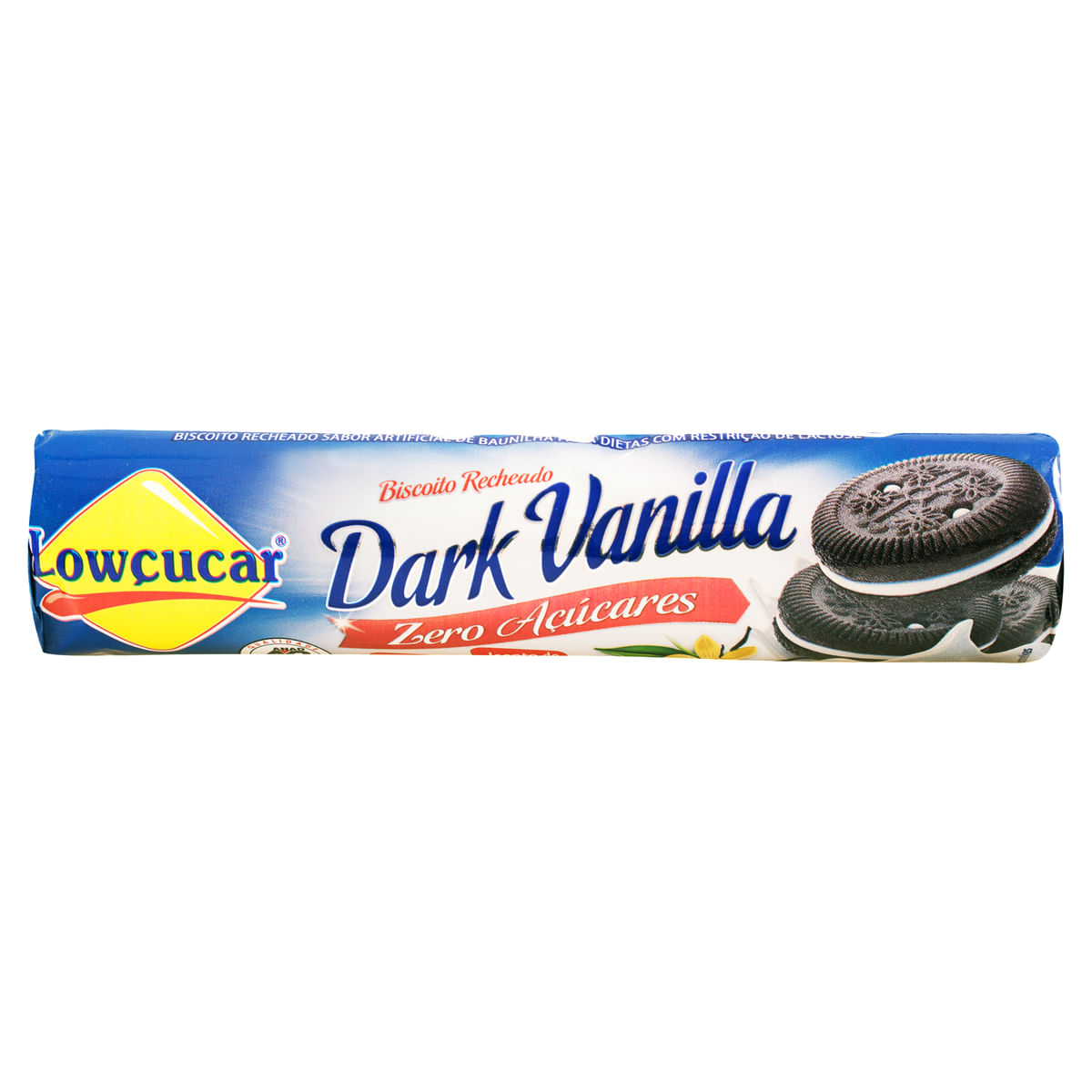BISCOITO RECHEADO LOWCUCAR DARK VANILL 120G