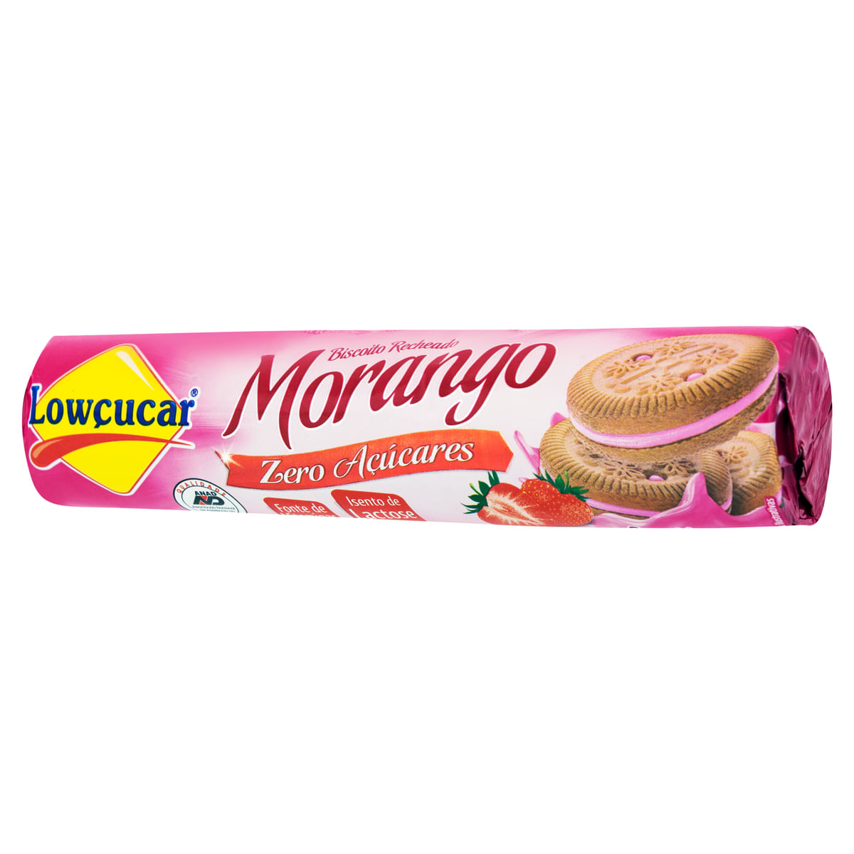 Encontraproduto.com.br - Biscoito Lowçucar Recheado Zero Açucar Morango 120g