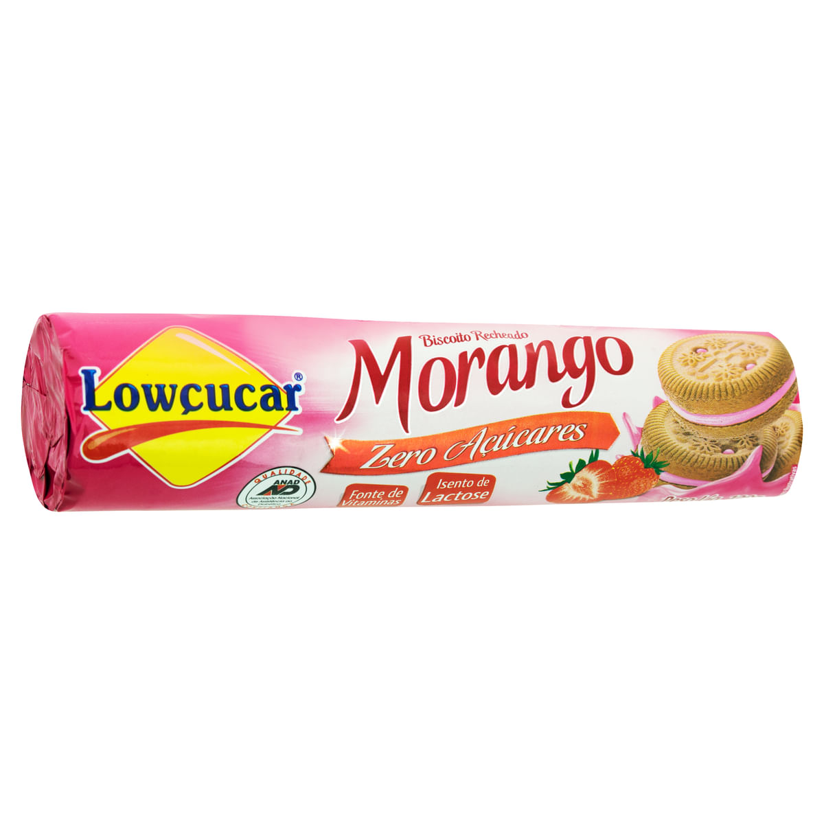 Encontraproduto.com.br - Biscoito Lowçucar Recheado Zero Açucar Morango 120g
