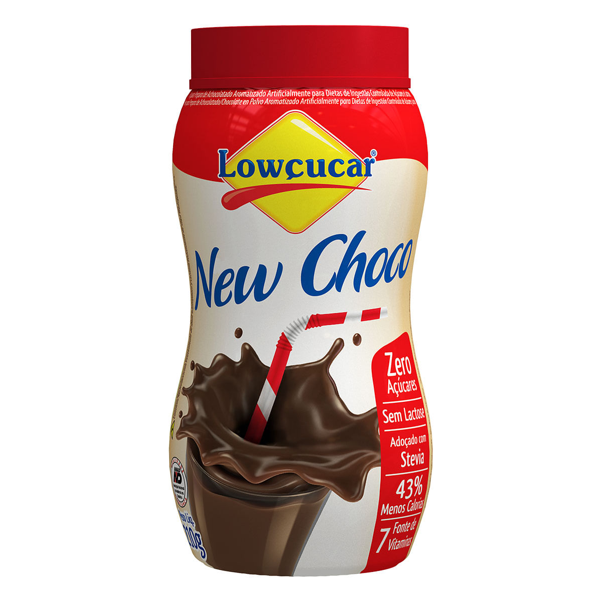 ACHOCOLATADO EM PÓ NEW CHOCO ZERO LACTOSE ZERO AÇÚCAR LOWÇUCAR 210G