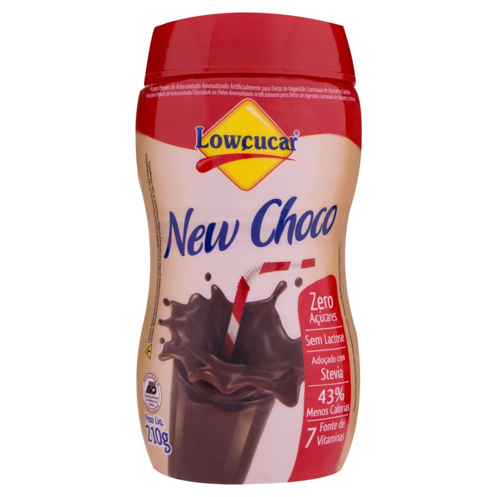 Encontraproduto.com.br - ACHOCOLATADO EM PÓ NEW CHOCO ZERO LACTOSE ZERO AÇÚCAR LOWÇUCAR 210G