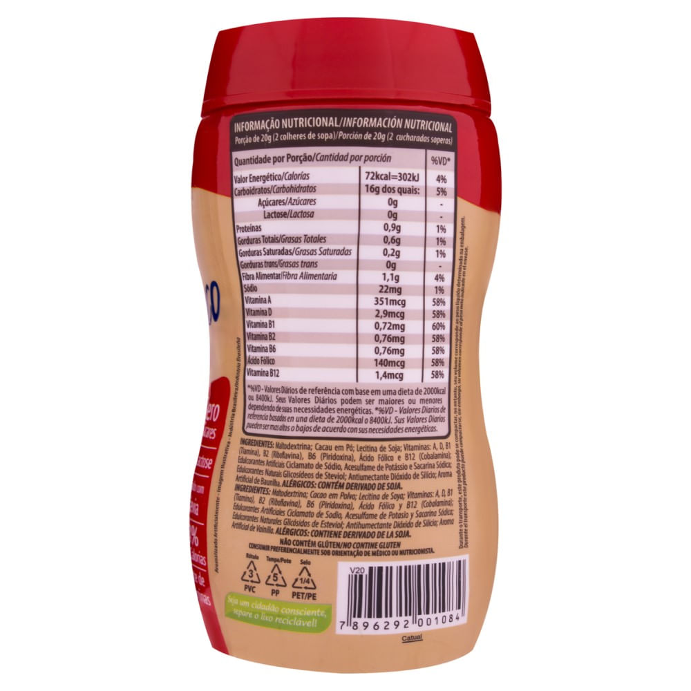 Encontraproduto.com.br - ACHOCOLATADO EM PÓ NEW CHOCO ZERO LACTOSE ZERO AÇÚCAR LOWÇUCAR 210G