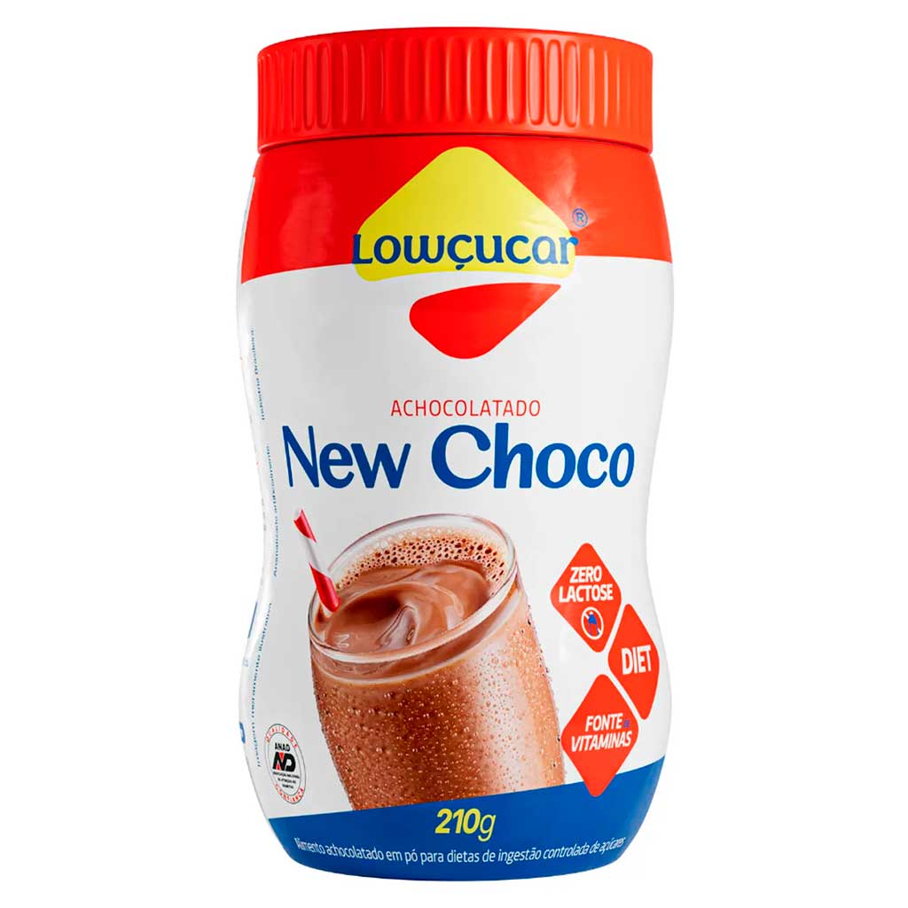 Encontraproduto.com.br - ACHOCOLATADO EM PÓ NEW CHOCO ZERO LACTOSE ZERO AÇÚCAR LOWÇUCAR 210G