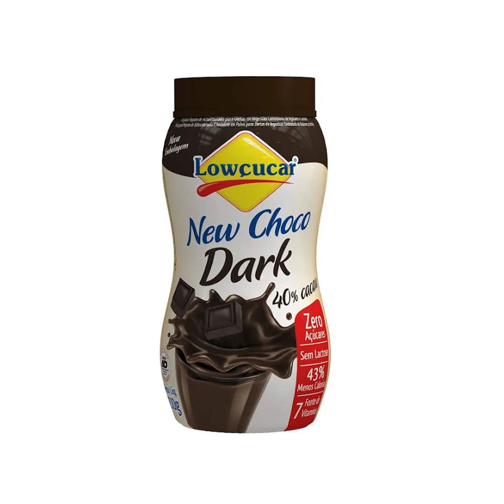 Encontraproduto.com.br - ACHOCOLATADO NEW CHOCO DARK SEM LACTOSE ZERO AÇÚCARES LOWÇUCAR 210G