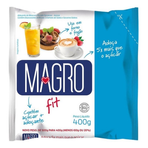 Mistura Açúcar e Adoçante Magro Fit 400g - Lowçúcar