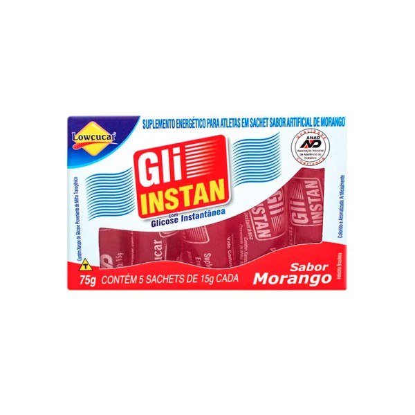 Encontraproduto.com.br - Gli-Instan Lowçucar Sabor Morango Glicose Instantanea 5X15G