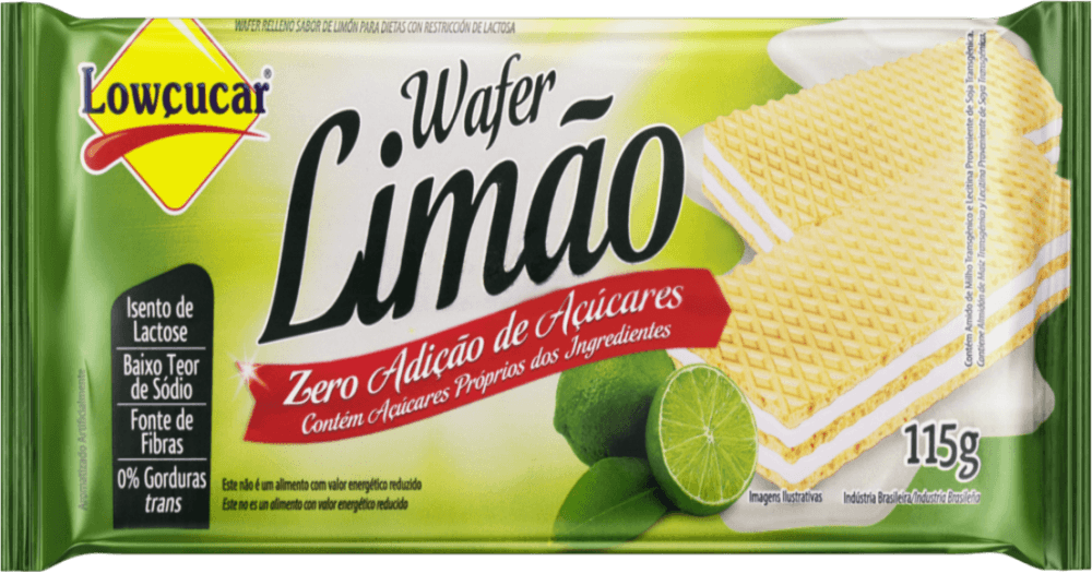 Encontraproduto.com.br - BISCOITO WAFER LOWCUCAR ZERO ACUCAR SEM LACTOSE LIMAO 115G