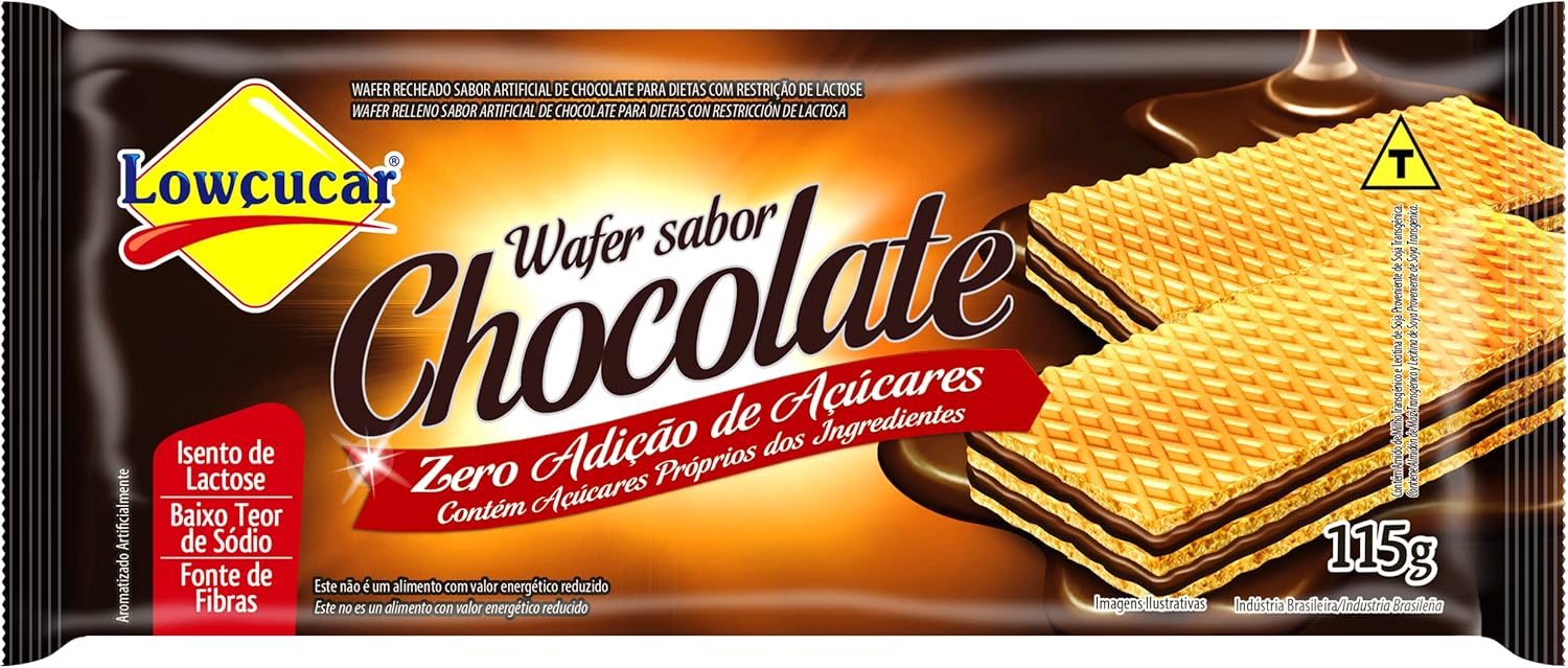 Encontraproduto.com.br - BISCOITO WAFER LOWCUCAR ZERO ACUCAR SEM LACTOSE CHOCOLATE 115G