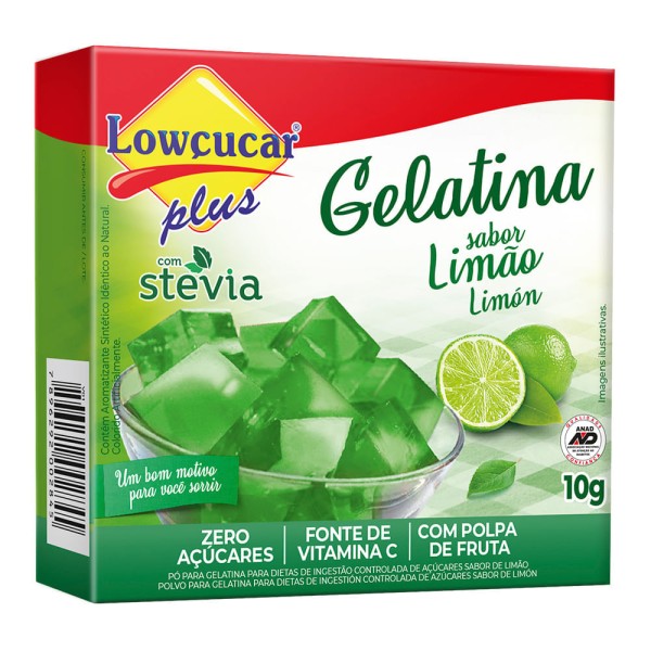 Encontraproduto.com.br - Pó Gelatina LOWÇUCAR Zero com Stévia Limão 10g