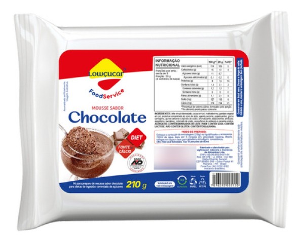 Encontraproduto.com.br - Mousse Lowcucar Zero Acucares Sabor Chocolate 210g
