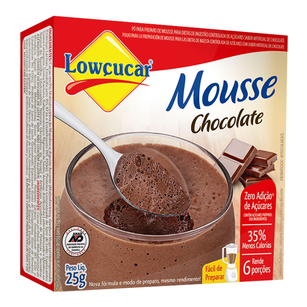 Encontraproduto.com.br - Mousse Po Lowçucar Zero Açucar 25g Chocolate