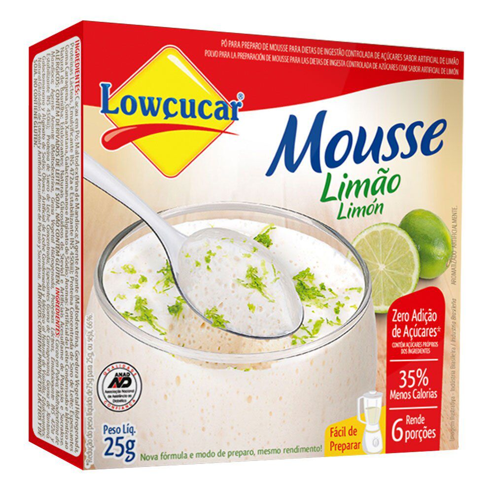 Encontraproduto.com.br - Mousse Po Lowçucar Zero Açucar 25g Limão