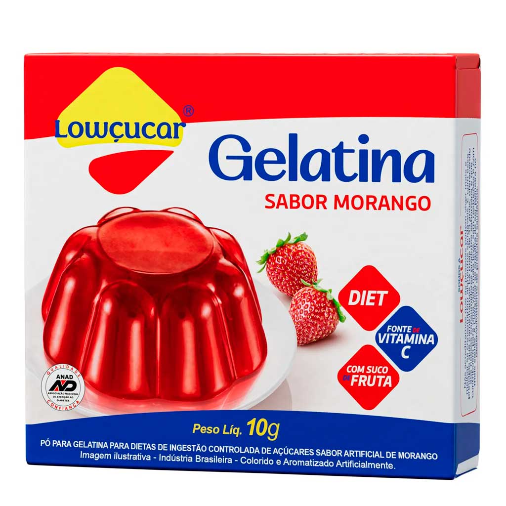 Encontraproduto.com.br - Gelatina Morango Diet 10g - Lowçúcar