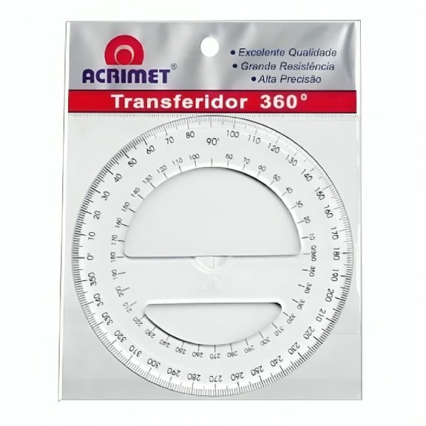 Transferidor Acrilico 360 Graus
