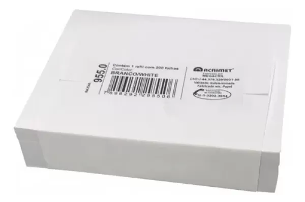 Encontraproduto.com.br - Papel Lembrete Acrimet Cintado com 200 Folhas Refil - Branco