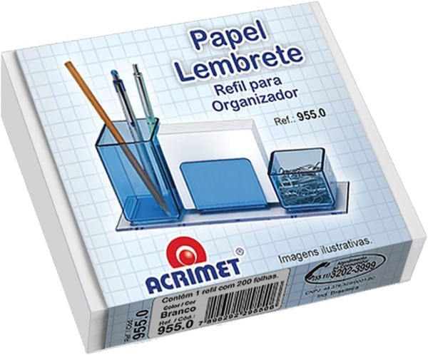 Encontraproduto.com.br - Papel Lembrete Acrimet Cintado com 200 Folhas Refil - Branco