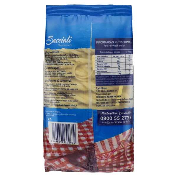 Encontraproduto.com.br - Macarrão com Ovos Caseiro Talharim Sacciali Pacote 500 g