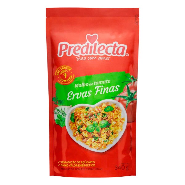 Encontraproduto.com.br - Molho de Tomate Ervas Finas Predilecta Sachê 340 g