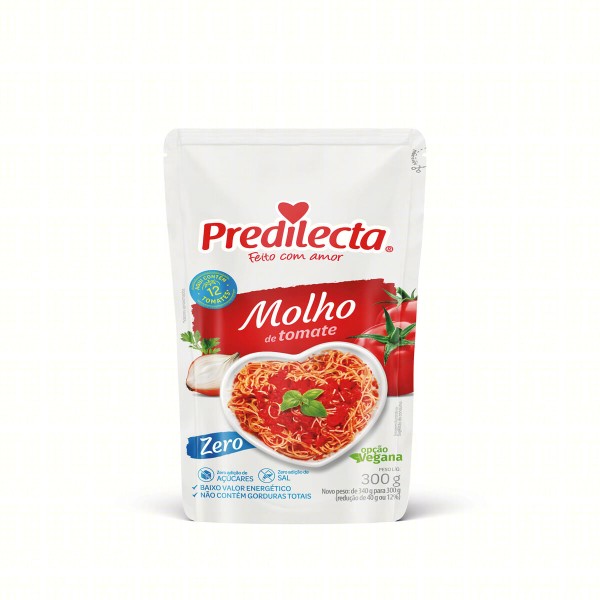 Encontraproduto.com.br - Molho de Tomate Predilecta Zero sem Adição de Açúcar sem Adição de Sal Sachê 300 g