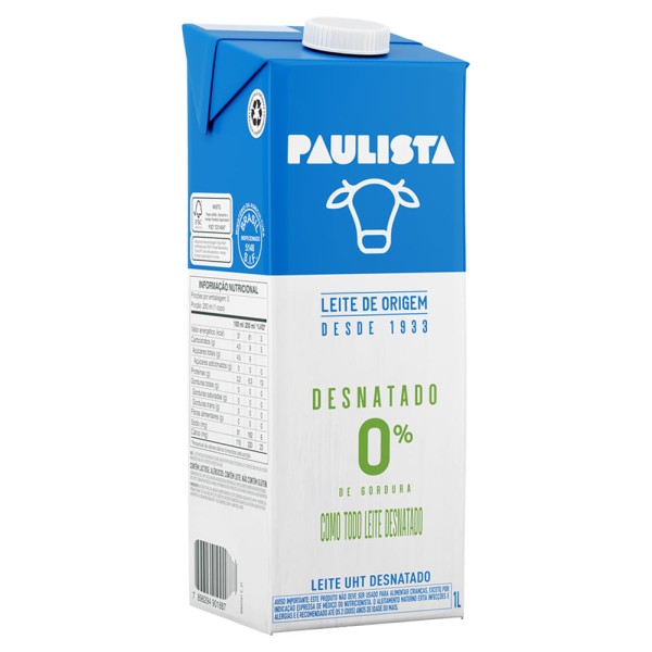 Leite Paulista Desnatado Tetra Pak 1L